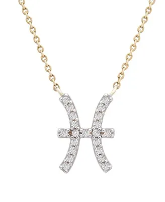 10K Yellow Gold Pisces 0.10CTW Diamond Pendant