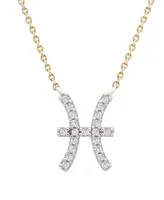 10K Yellow Gold Pisces 0.10CTW Diamond Pendant