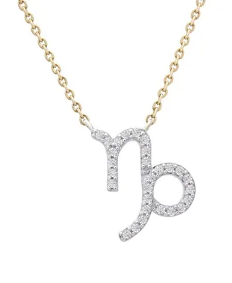 10K Yellow Gold Capricorn 0.10CTW Diamond Pendant