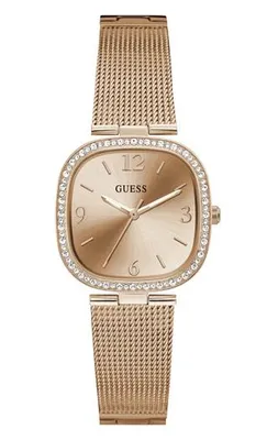 Guess Women's Rose Gold-Tone Mesh Analog Watch