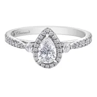 Charmed By Richard Calder 14K White Gold 0.86CTW Pear Diamond Ring