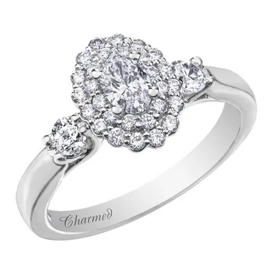 Charmed By Richard Calder 14K White Gold 0.87CTW Oval Diamond Ring