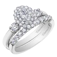 Charmed By Richard Calder 14K White Gold 0.87CTW Oval Diamond Ring
