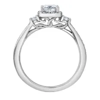 Charmed By Richard Calder 14K White Gold 1.02CTW Princess Cut Diamond Ring