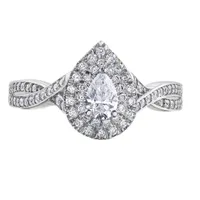 Charmed By Richard Calder 14K White Gold Pear 0.73CTW Diamond Ring