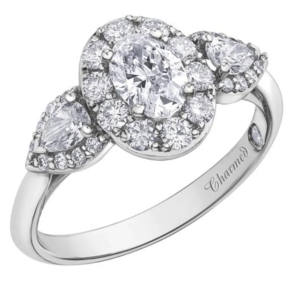 Charmed By Richard Calder 14K White Gold 1.32CTW Diamond Oval Ring