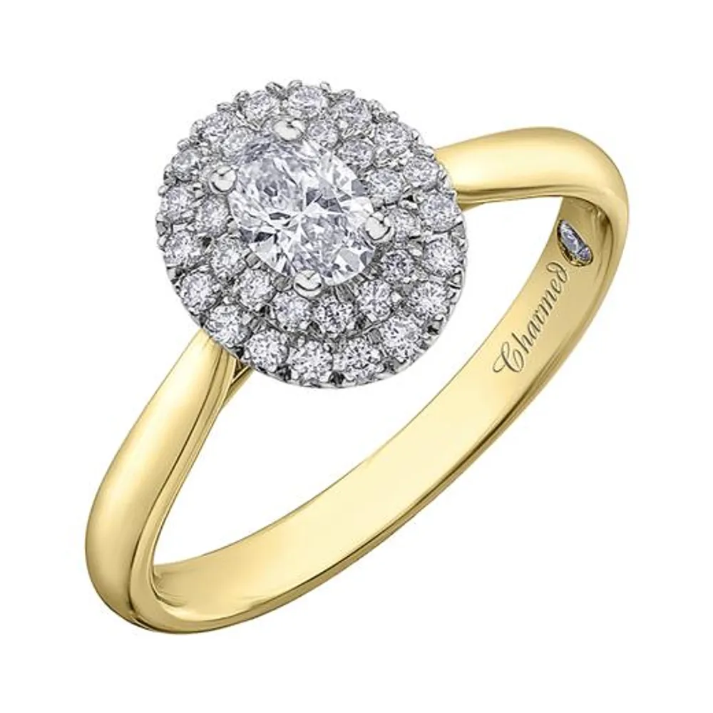 Charmed By Richard Calder 14K Yellow & White Gold 0.54CTW Oval Diamond Ring