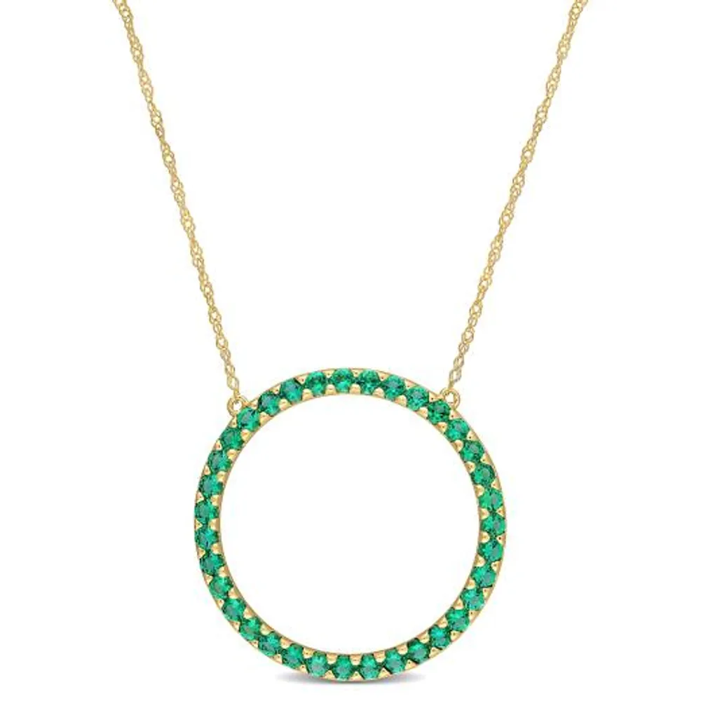 Julianna B 10K Yellow Gold Created Emerald Necklace