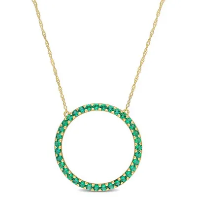 Julianna B 10K Yellow Gold Created Emerald Necklace