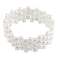 Triple Row White 6-7mm Freshwater Pearl Coil Bracelet