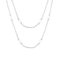 36" Endless 7-8mm Freshwater Pearl Necklace with Glass Beads