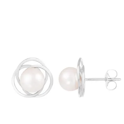 14K White Gold 6-6.5mm Akoya Pearl Earrings