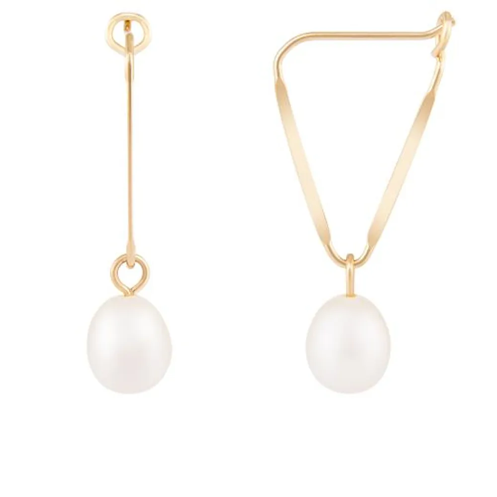 14K Yellow Gold 5.5-6mm Freshwater Pearl Earrings