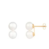 14K Yellow Gold 6-6.5mm Freshwater Pearl Stud Earrings