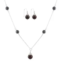 Sterling Silver Freshwater Pearl 18" Necklace and Earrings Set