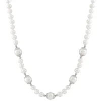 Sterling Silver 6-12mm Freshwater Pearls 18" Necklace