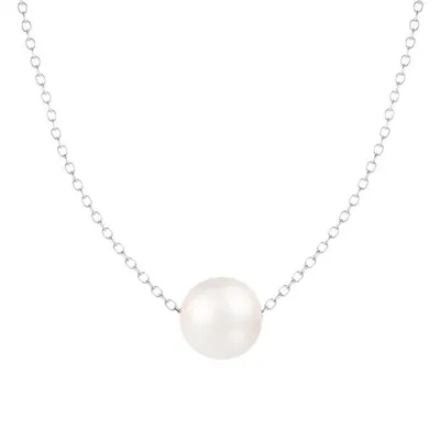 Sterling Silver 10mm Freshwater Pearl. 17" Necklace