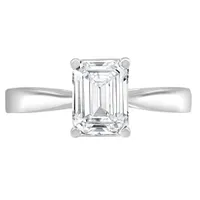 14K White Gold Lab Grown Emerald Cut Diamond 1.90CT SI1/GH