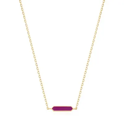 Ania Haie Berry Enamel Gold Bar Necklace