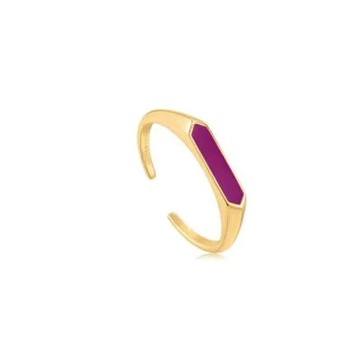 Ania Haie Berry Enamel Gold Bar Adjustable Ring