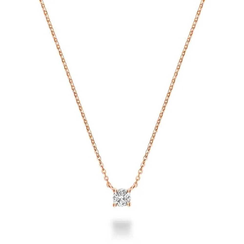 10K Rose Gold 0.07CT Diamond Solitaire Pendant