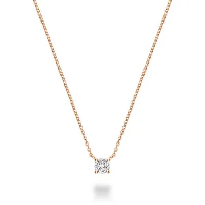 10K Rose Gold 0.07CT Diamond Solitaire Pendant