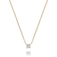 10K Rose Gold 0.07CT Diamond Solitaire Pendant