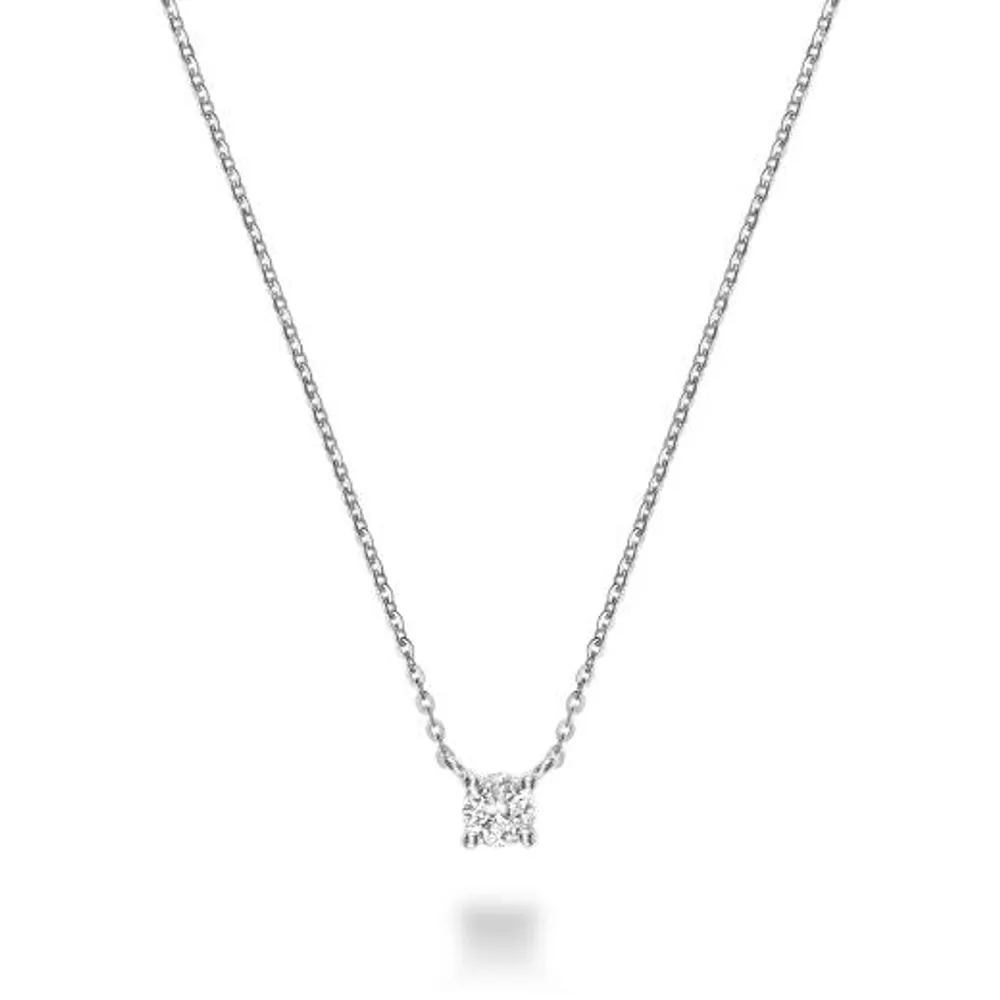 10K White Gold 0.07CT Diamond Solitaire Pendant