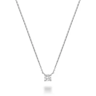 10K White Gold 0.07CT Diamond Solitaire Pendant