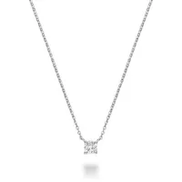 10K White Gold 0.07CT Diamond Solitaire Pendant