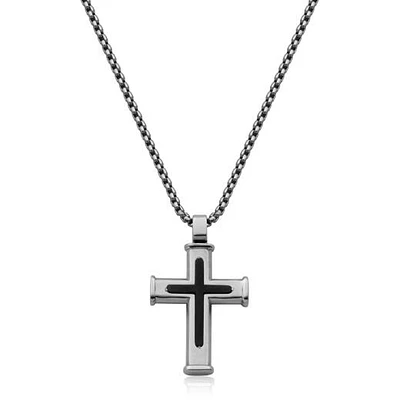 SteelX Stainless Steel Cross Pendant Box Chain