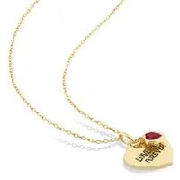 Julianna B Yellow Plated Sterling Silver Created Ruby Heart Pendant