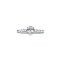 14K White Gold Lab Grown 1.44CTW Diamond Solitaire Plus Ring