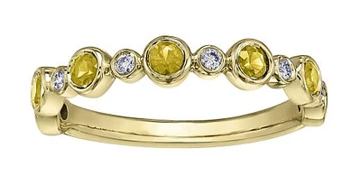 10K Yellow Gold Yellow Sapphire & Diamond Ring