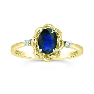 10K Yellow Gold Sapphire & Diamond Ring
