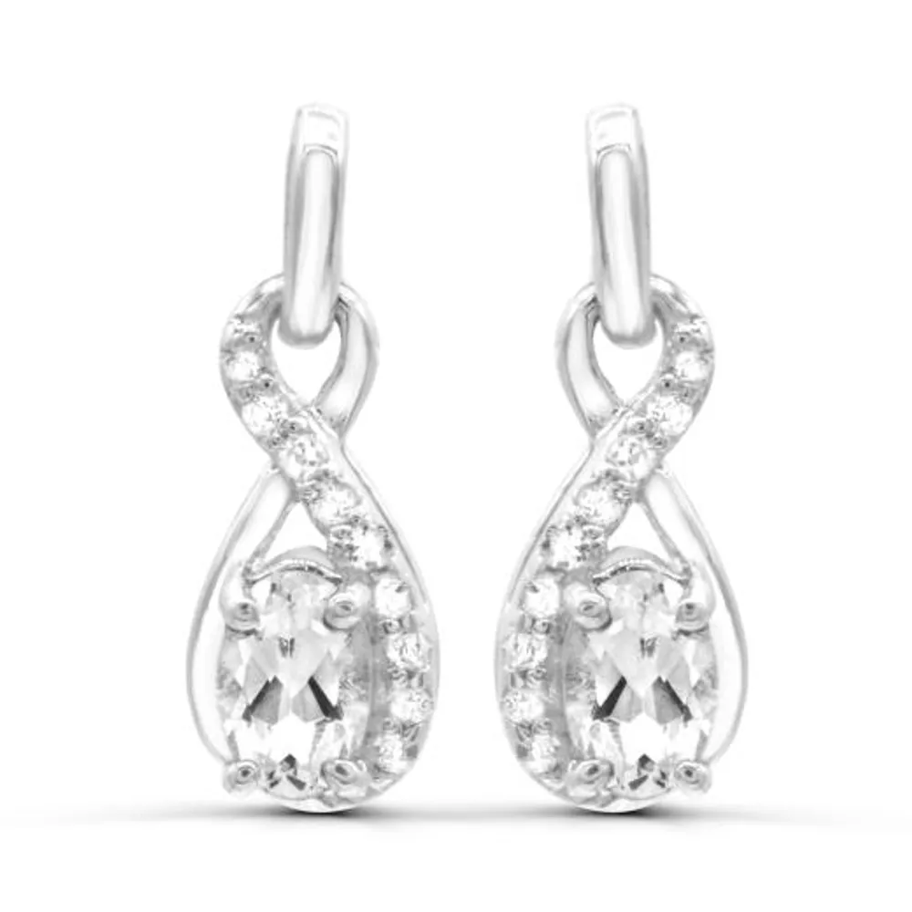 Sterling Silver White Topaz Earrings