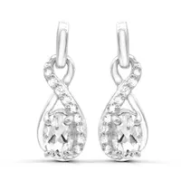 Sterling Silver White Topaz Earrings