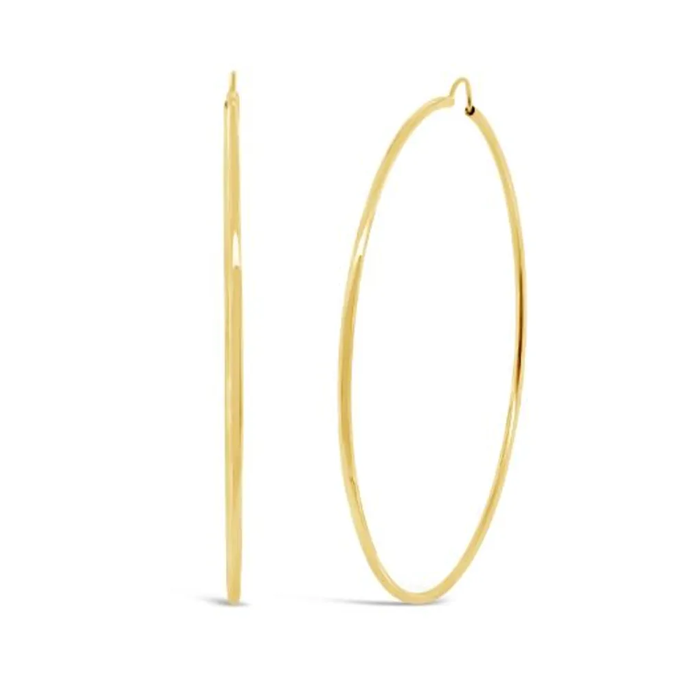 10K Yellow Gold 60mm Polished Tube Hoop Earrings