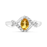 Sterling Silver Citrine & White Topaz Ring