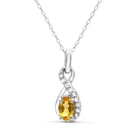 Sterling Silver Citrine & White Topaz Pendant