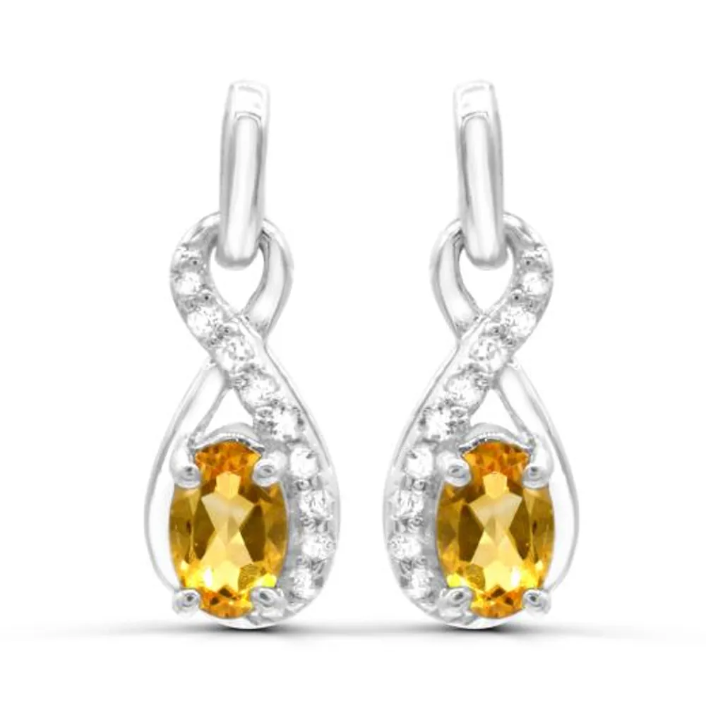 Sterling Silver Citrine & White Topaz Earrings