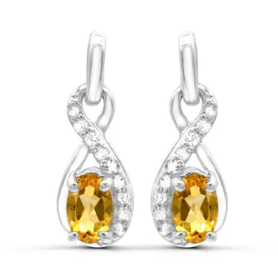 Sterling Silver Citrine & White Topaz Earrings