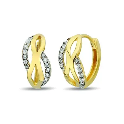 10K Yellow Gold Cubic Zirconia Infinity Earrings