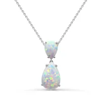 Sterling Silver Created Opal Pendant