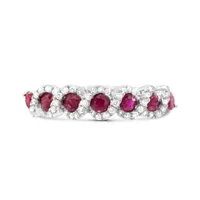 14K White Gold Ruby & Diamond Ring