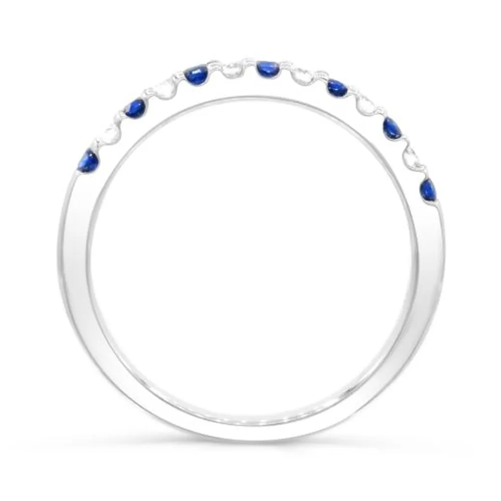 14K White Gold Sapphire & Diamond Ring