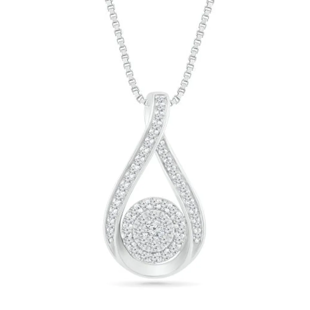 10K White Gold 0.45CTW Diamond Fashion Bouquet Pendant