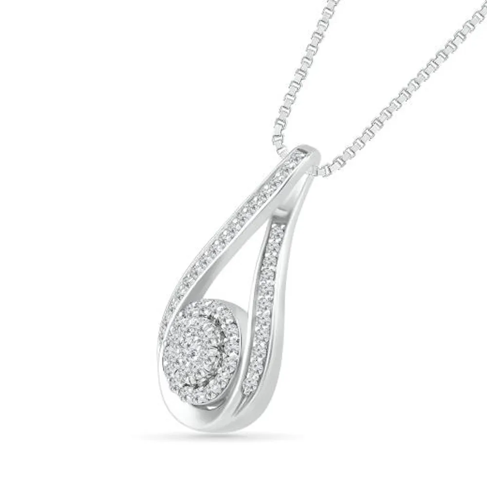 10K White Gold 0.45CTW Diamond Fashion Bouquet Pendant