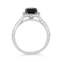 10K White Gold Black & White 1.45CTW Diamond Bridal Ring