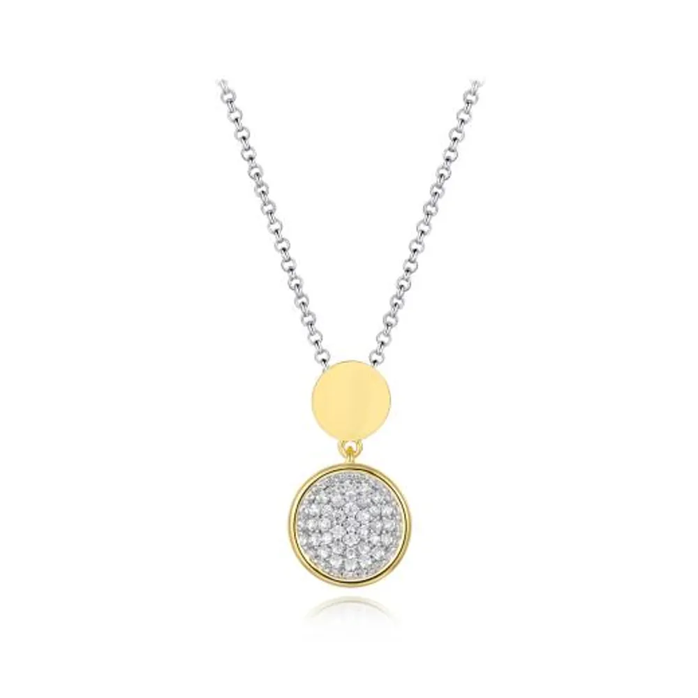 Sterling Silver Yellow Plated Cubic Zirconia Pendant